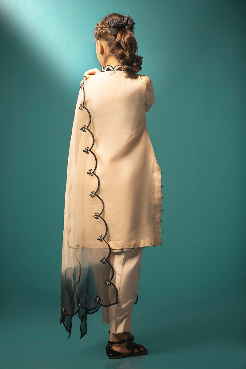 Beige Black applique kids