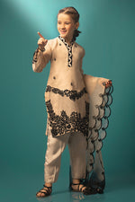 Beige Black applique kids