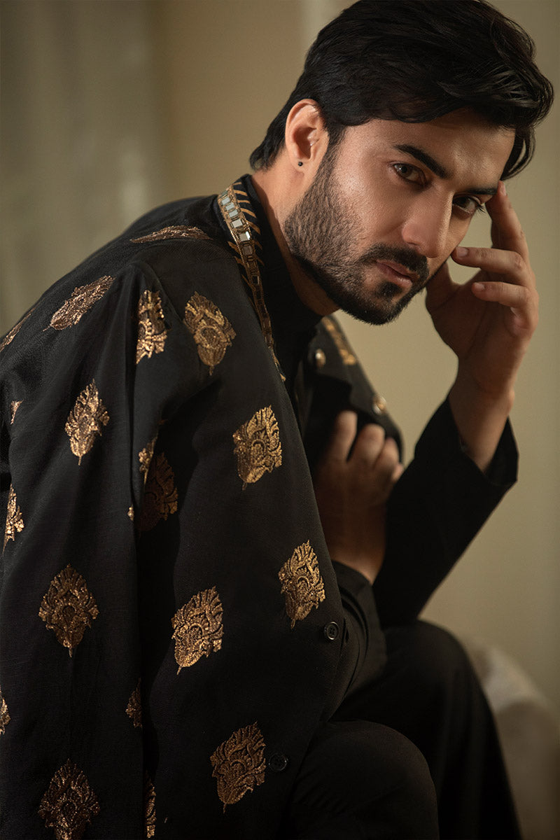 Lux Black Sherwani