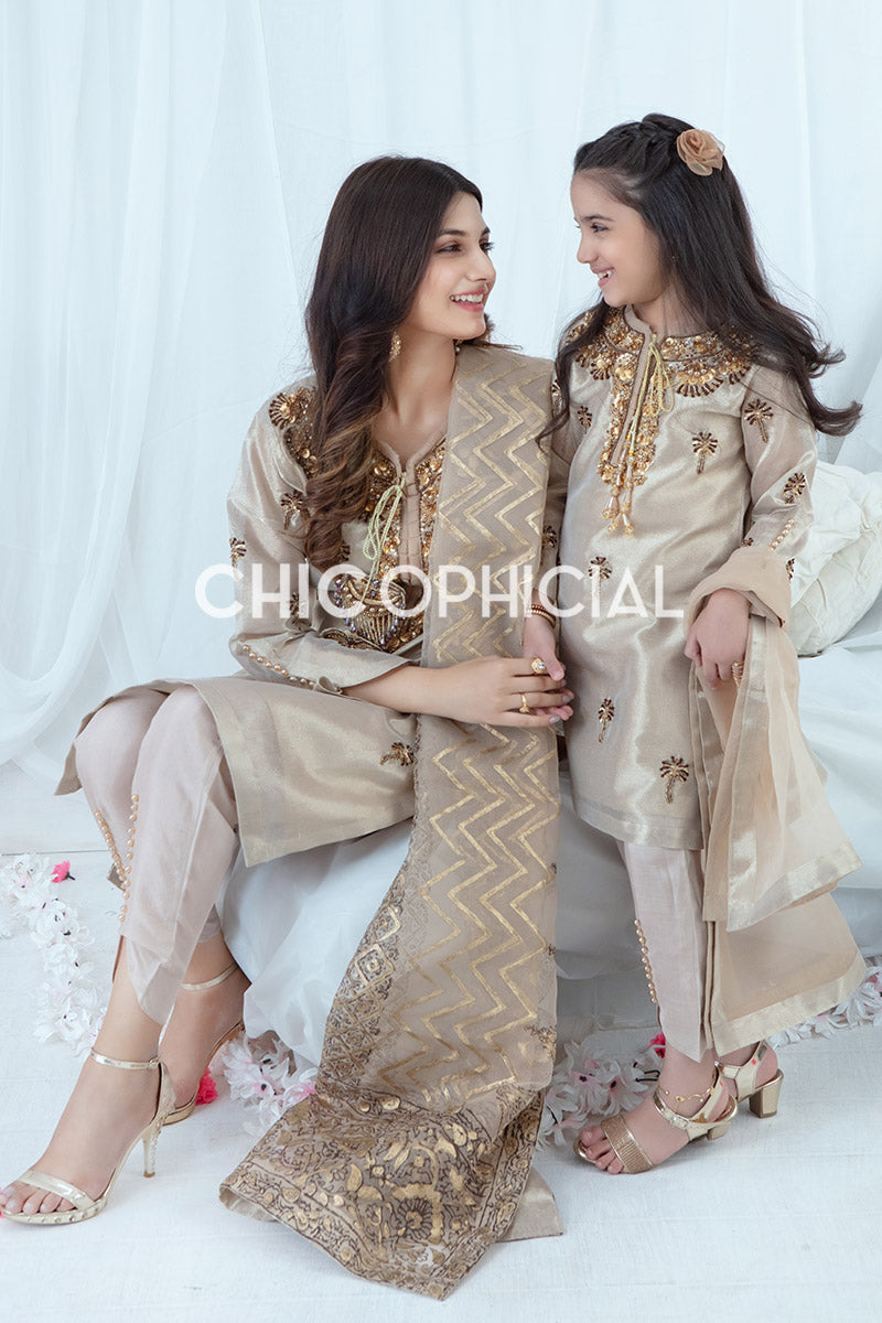 Golden Brown Glam Mother Daughter Combo