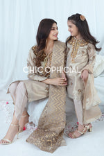 Golden Brown Glam Mother Daughter Combo