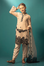 Beige Black applique kids