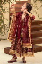 Lux Burgendy Kalidar Angrakha kids