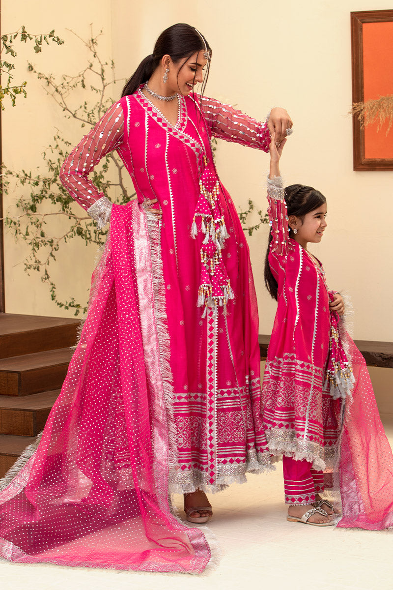 Lux Fuscia Kalidar Angrakha Combo