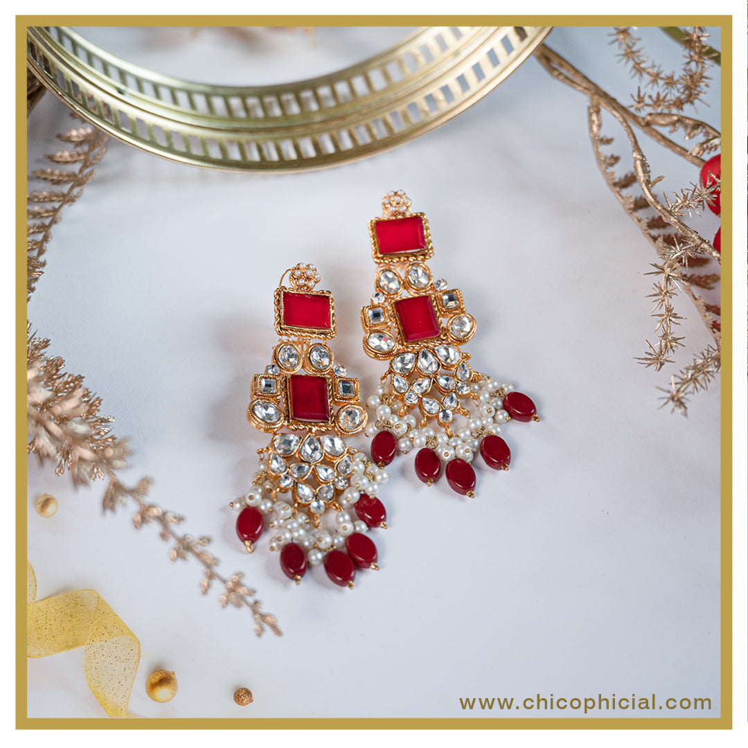 Mega Maroon Earrings