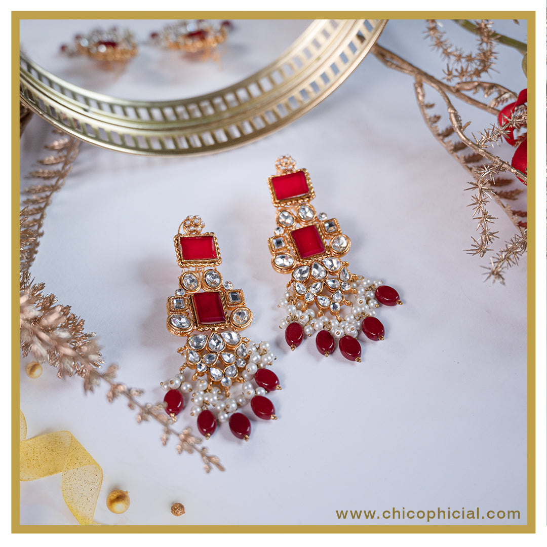 Mega Maroon Earrings