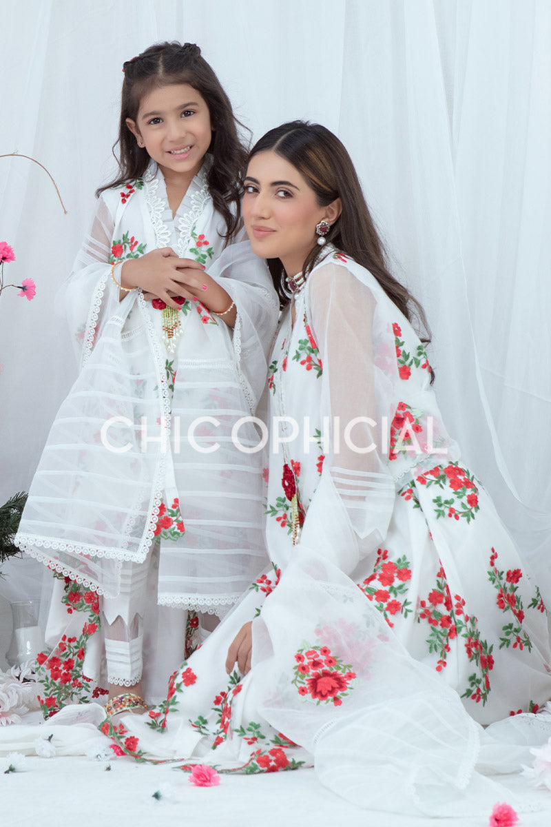 White Rose Mother Daughter Combo