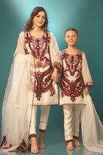 Blush Burgundy Mother Daughter Combo