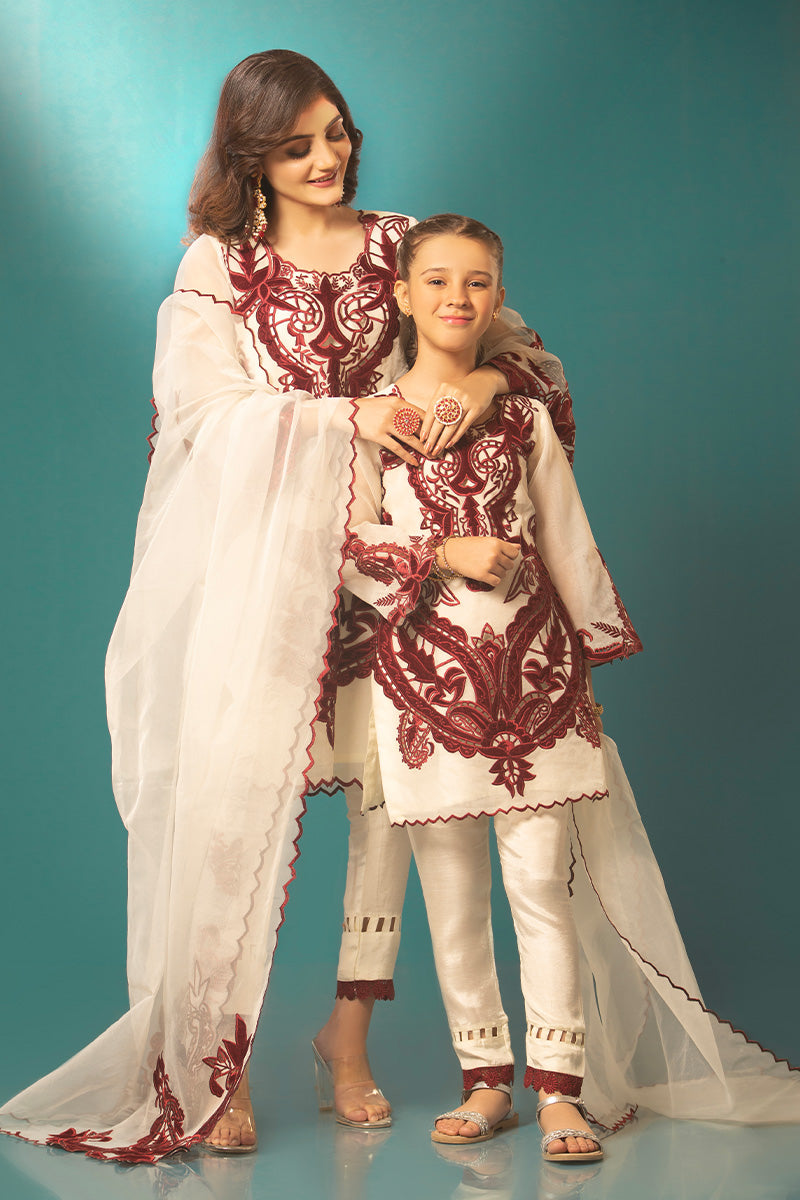 Blush Burgundy Mother Daughter Combo