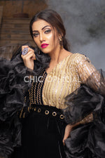 Black Frill Shrug Maxi