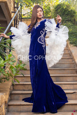 Blue Frill Shrug Maxi