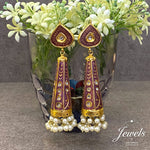 Mauve Thappa Cylindrical Jhumki