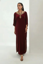 Maroon Velvet Kaftan