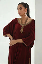 Maroon Velvet Kaftan