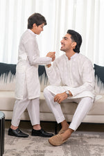 White Embroidered kurta combo
