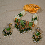 Green Doublet Stone Choker Set
