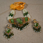 Green Doublet Stone Choker Set