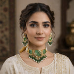 Green Doublet Stone Choker Set