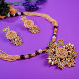 Black Gold Floral Crush Pearl Mala set