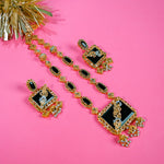 Black Square Metallic Mala Set