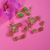 Swaroski Floral Leaf Earrings