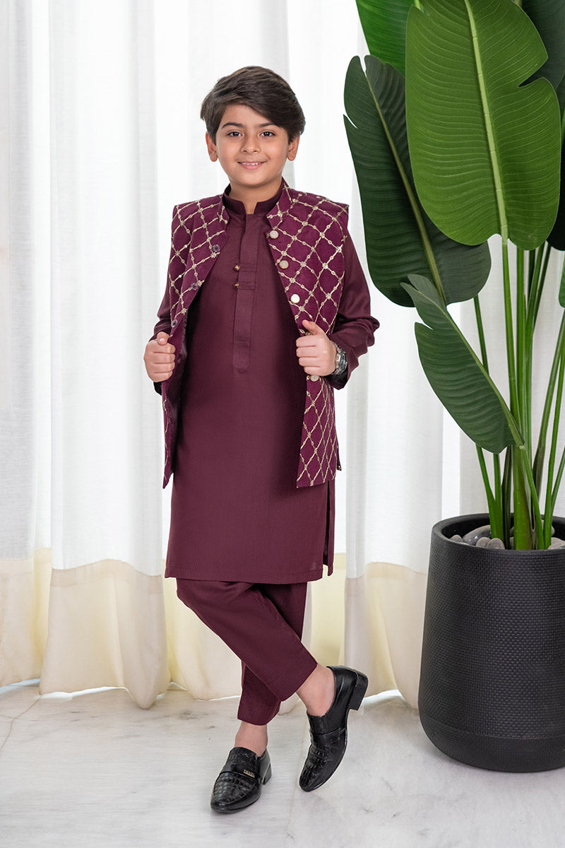 Deep Plum Waistcoat Kids