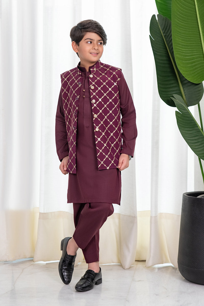 Deep Plum Waistcoat Kids