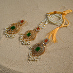 Nauratan Emerald Ruby Mala set