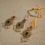 Nauratan Emerald Ruby Mala set