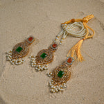 Nauratan Emerald Ruby Mala set