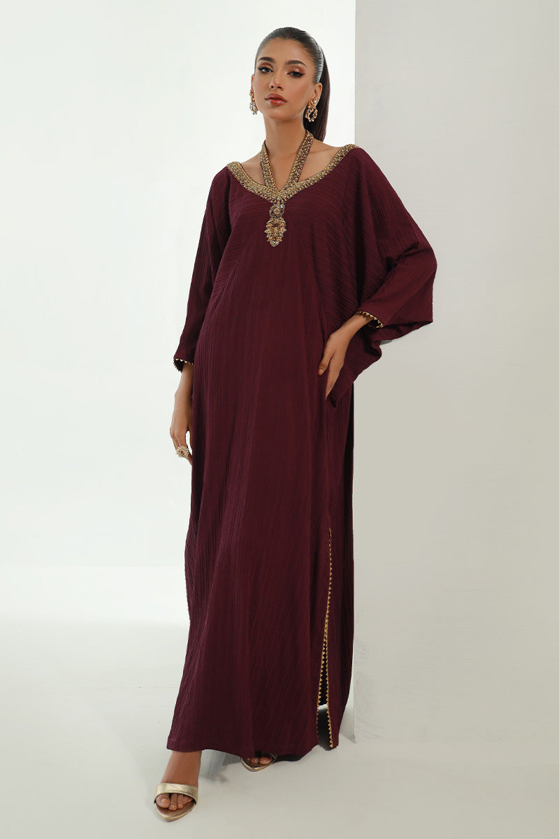 Plum Kaftan | Best Pakistani women dresses for You Chic Ophicial Plum Kaftan | Best Pakistani women dresses for You Chic Ophicial