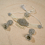 Silver Jhumki Choker set