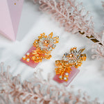 Dusty Pink 3D Floral Earrings