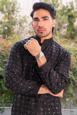 Embroidered Black Kurta