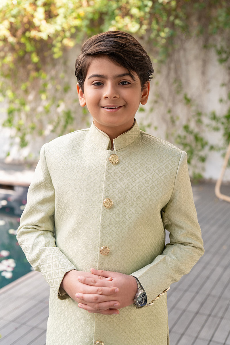 Lime Gold Sherwani kids