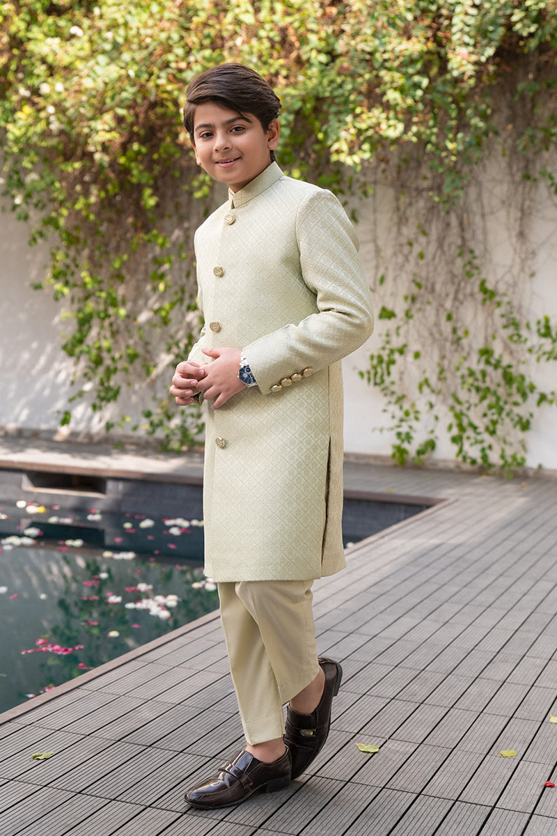 Lime Gold Sherwani kids