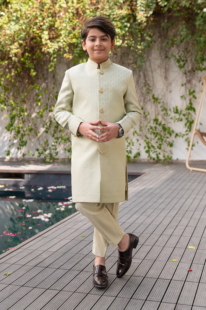 Lime Gold Sherwani kids