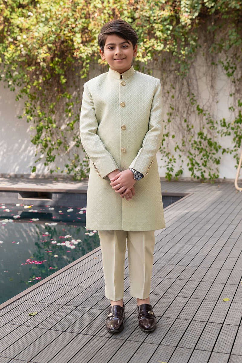 Lime Gold Sherwani kids