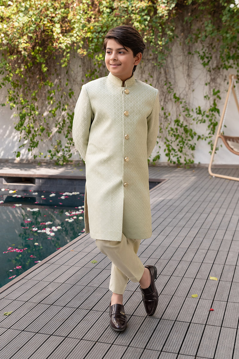 Lime Gold Sherwani kids