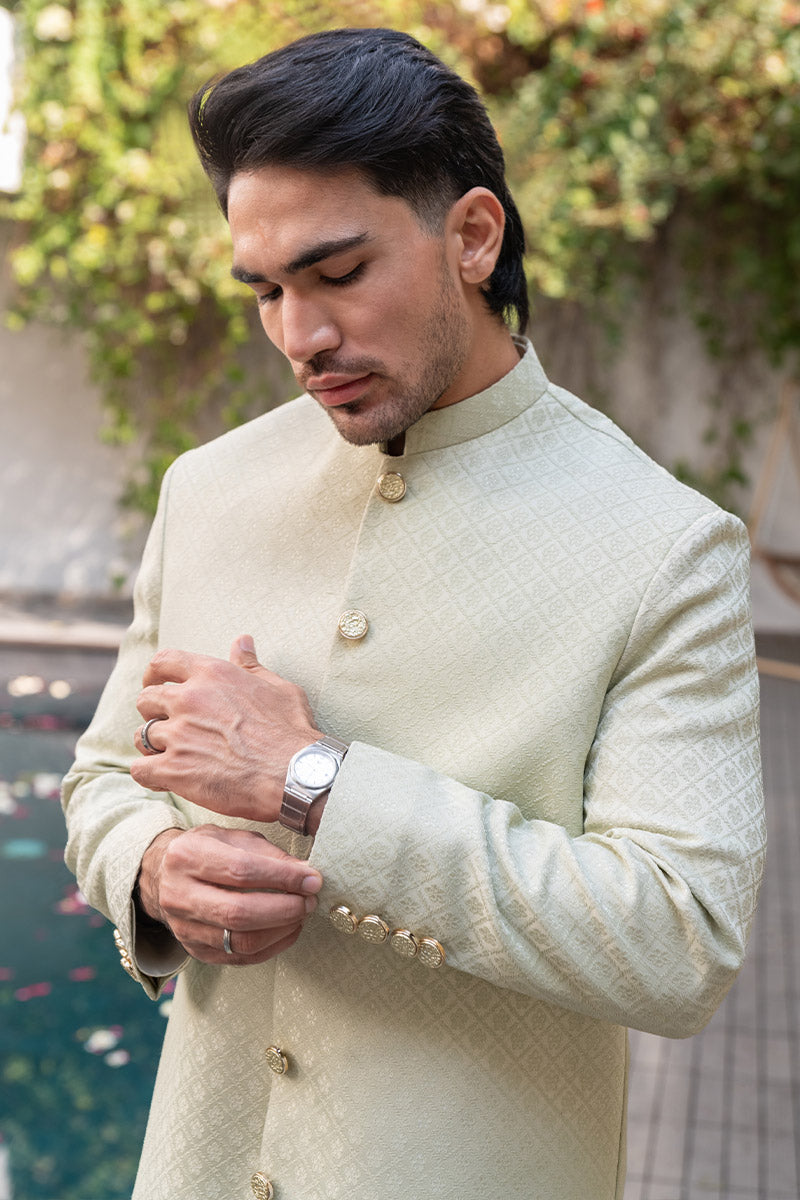 Lime Gold Sherwani