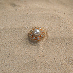 Pearl Sphere Gold Ring