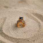 Blue Diamond Drop Ring