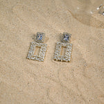 Silver Square Earrings