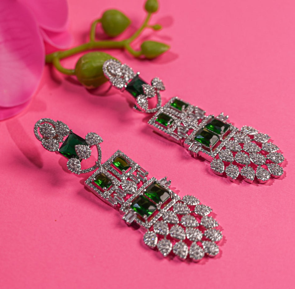 Emerald Green Queen Earrings
