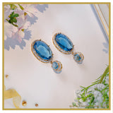 Aqua Blue Droplet Earrings