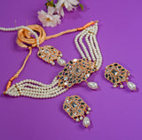 Gold Mirror Detailed Choker Set