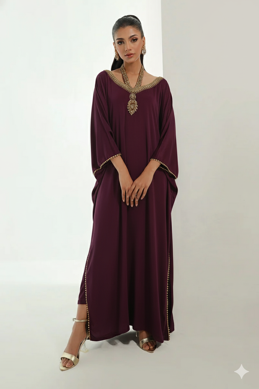Violet Velvet Kaftan