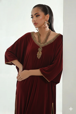 Maroon Velvet Kaftan