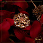 Peach Floral heart ring