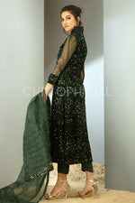 Emerald Sequin Velvet shirt